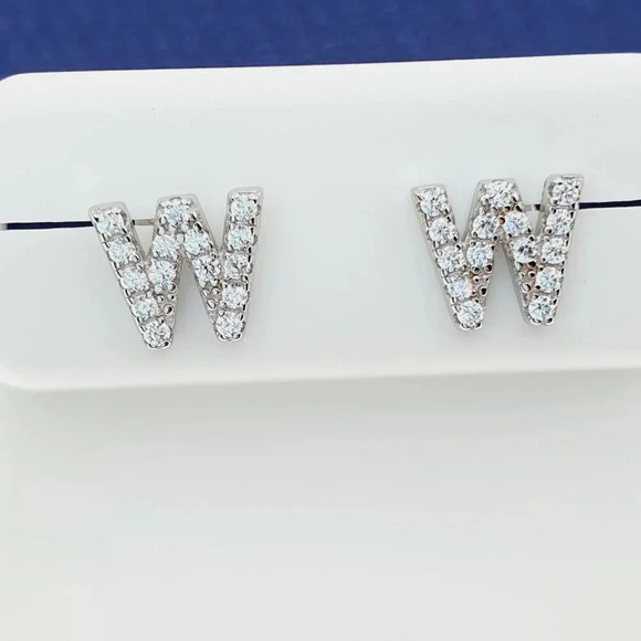 "#925 Sterling Silver CZ Stud Earrings for Women/Girl, US925P1082 - Picture 9 of 10